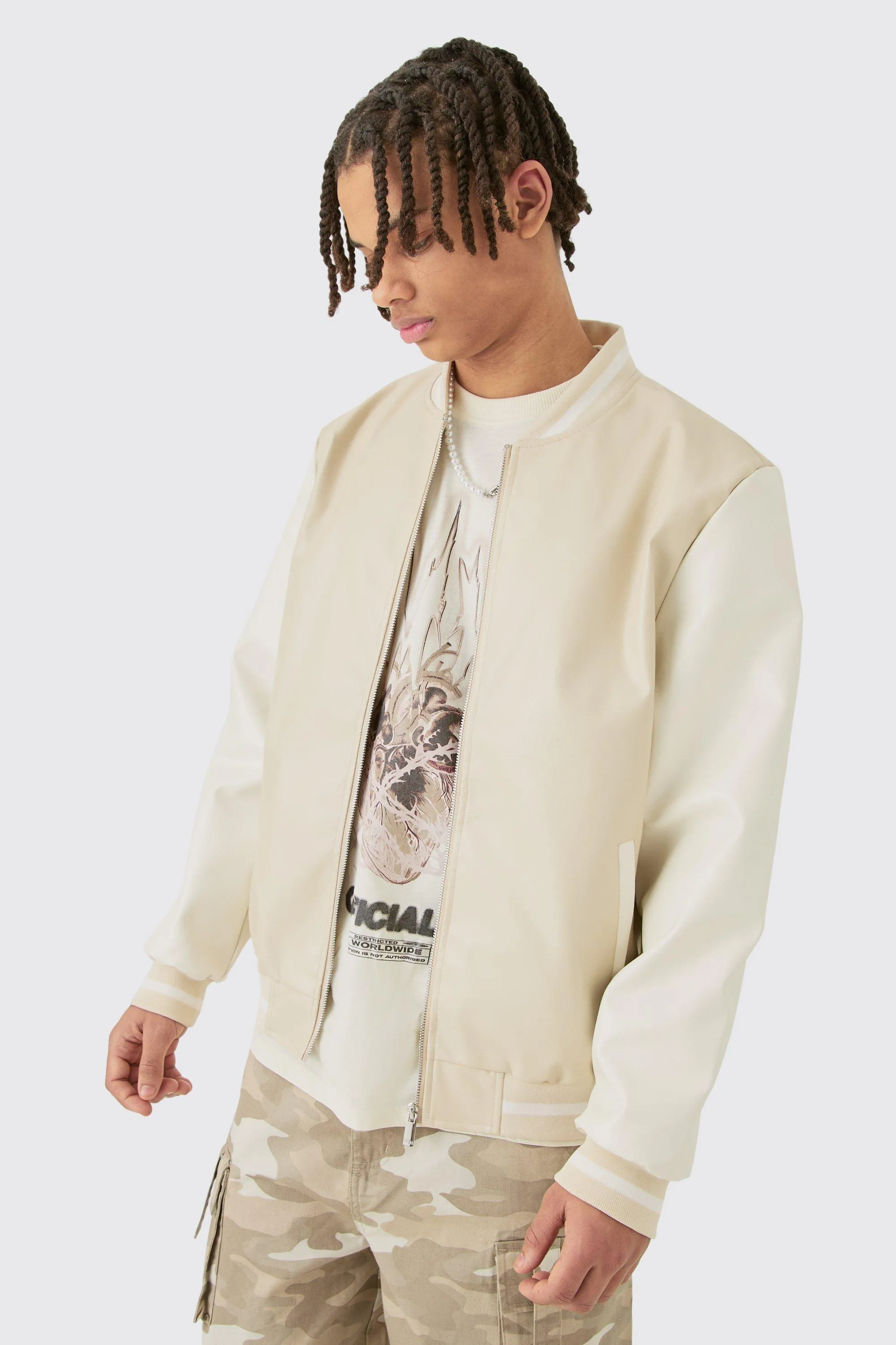 Veste universitaire unie en simili