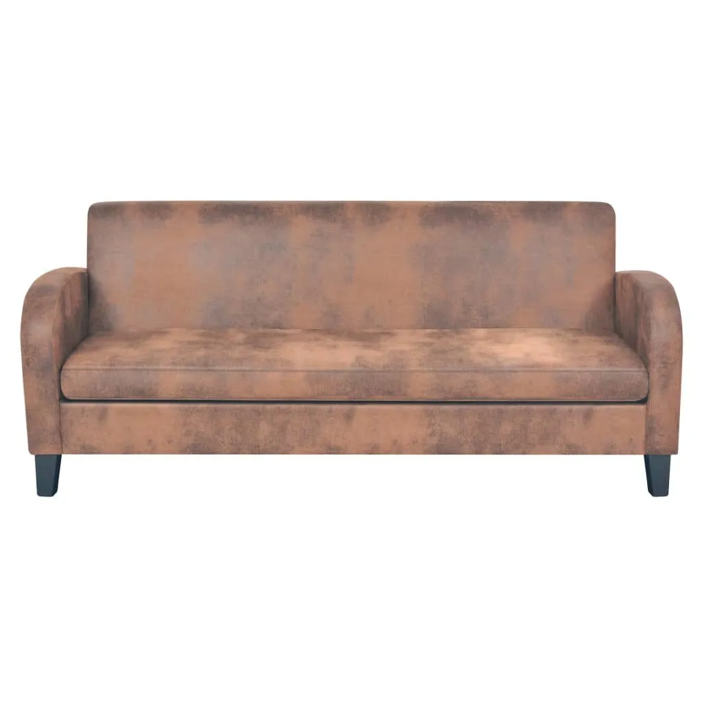 vidaXL Ensemble de canapés 2 pcs Daim synthétique Marron | vidaxl-fr
