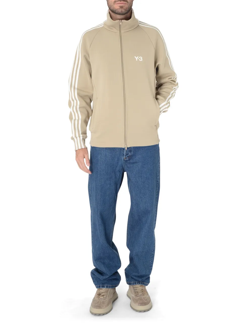 Y-3 Sweat zippé beige
